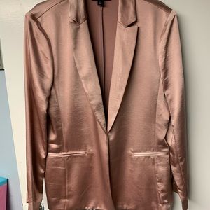 Womens Rose Gold Satin Jacket